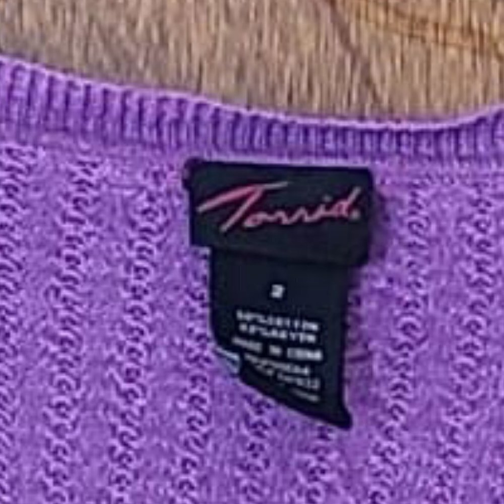 *3 for $30* Torrid Short Sleeve Purple Cardigan - Vintage - Picture 2 of 4